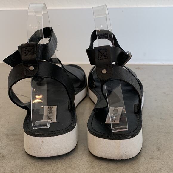 Steve Madden Miley Platform Sandal Black and White Womens 8 - Picture 6 of 9